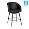 Flash Furniture 26" Black LeatherSoft Barstool with Wood Legs, PK 2 2-AY-1928-26-BK-GG - alternate 2